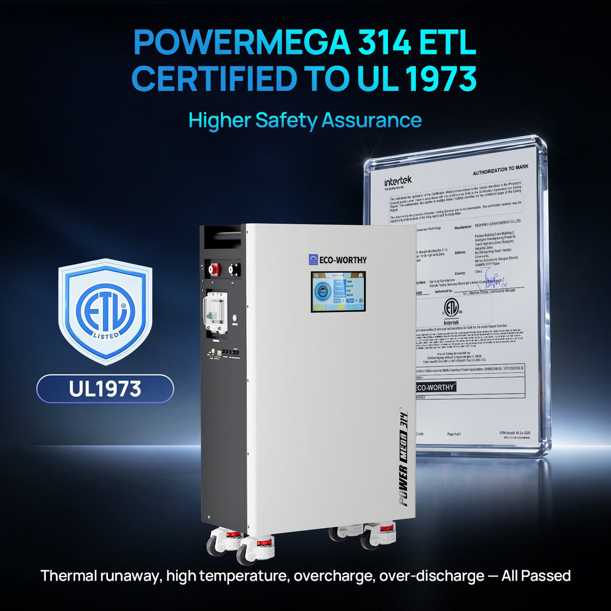ECO-WORTHY PowerMega 314 | 51.2V 314AH Lithium Battery 16kWh | Bluetooth & WiFi | Active Balance - lithium battery - ECO-WORTHY