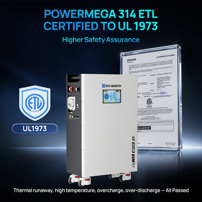 ECO-WORTHY PowerMega 314 | 51.2V 314AH Lithium Battery 16kWh | Bluetooth & WiFi | Active Balance - lithium battery - ECO-WORTHY