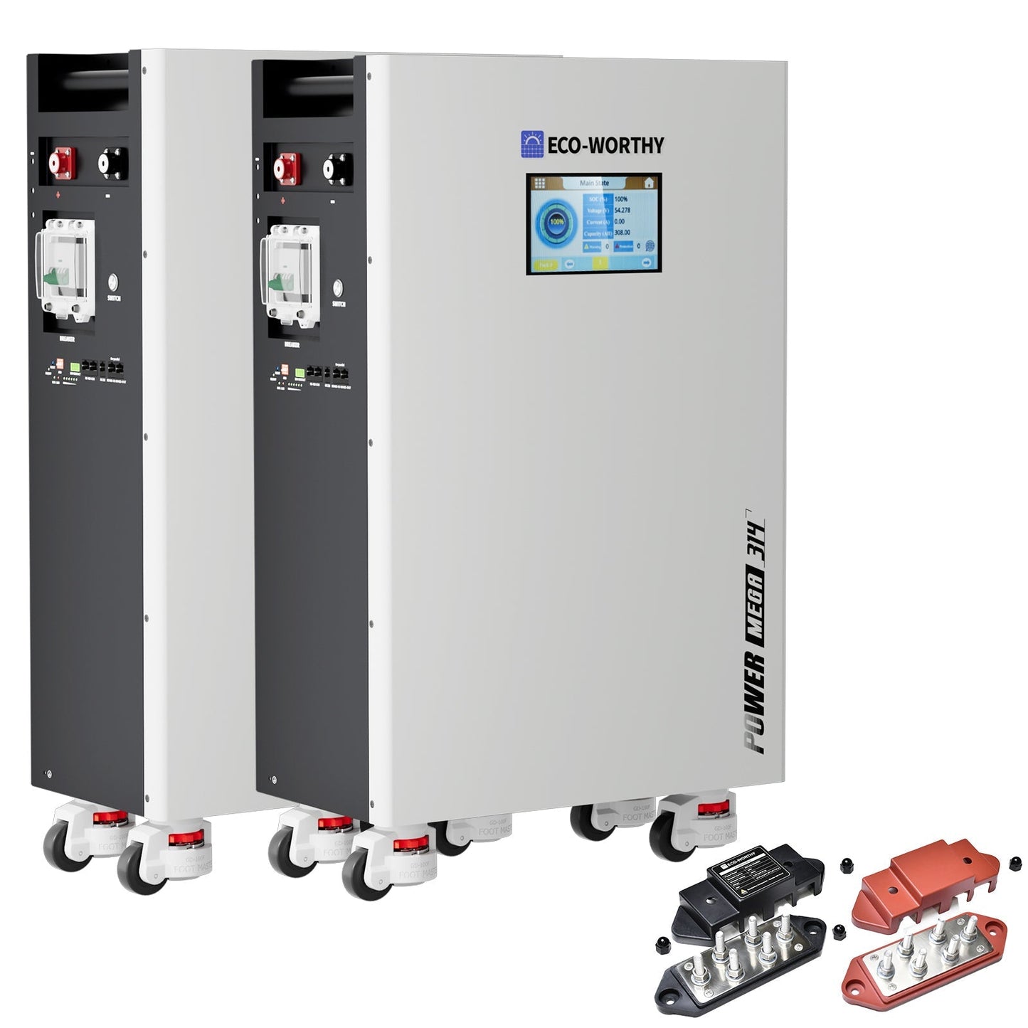 Eco-Worthy PowerMega 314 | 51.2V 314AH Lithium Battery 16kWh | Bluetooth & WiFi | Active Balance - lithium battery - ECO-WORTHY