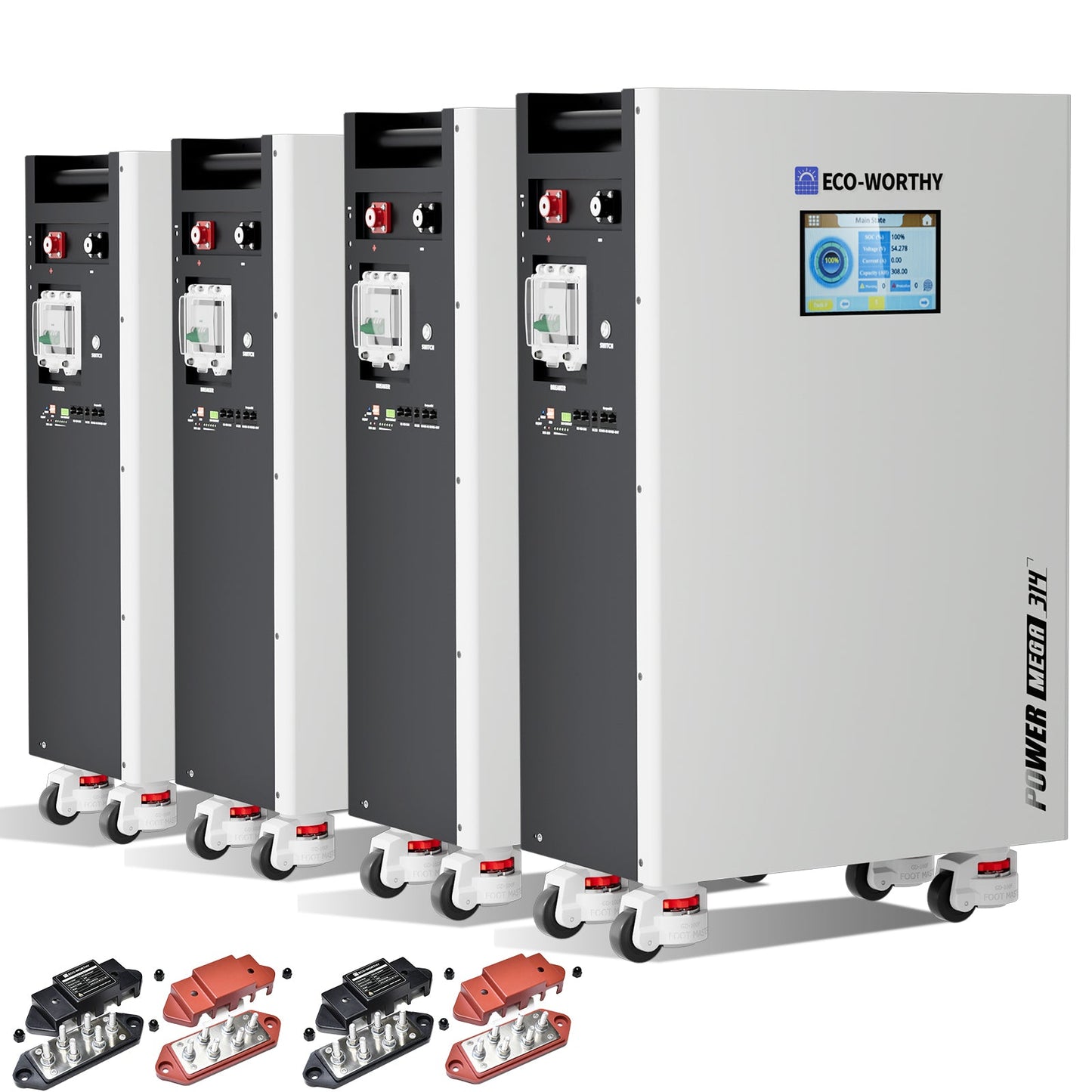 ECO - WORTHY PowerMega 314 | 51.2V 314AH Lithium Battery 16kWh | Bluetooth & WiFi | Active Balance - lithium battery - ECO - WORTHY