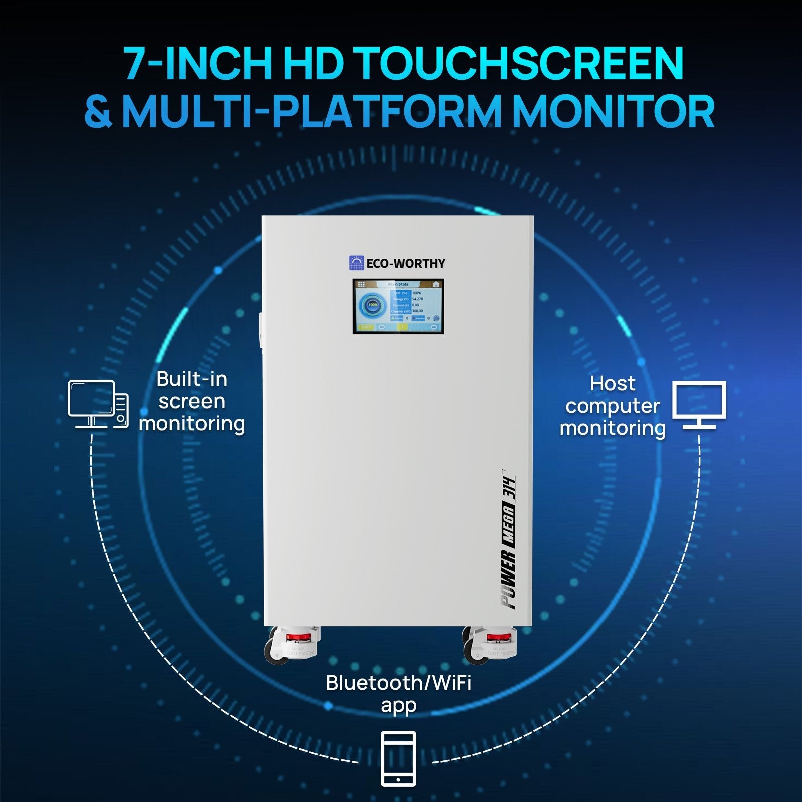 ECO - WORTHY PowerMega 314 Home Backup Power 16.08KWh 51.2V 314Ah Battery+5kW 48V Off Grid Inverter - lithium battery - ECO - WORTHY