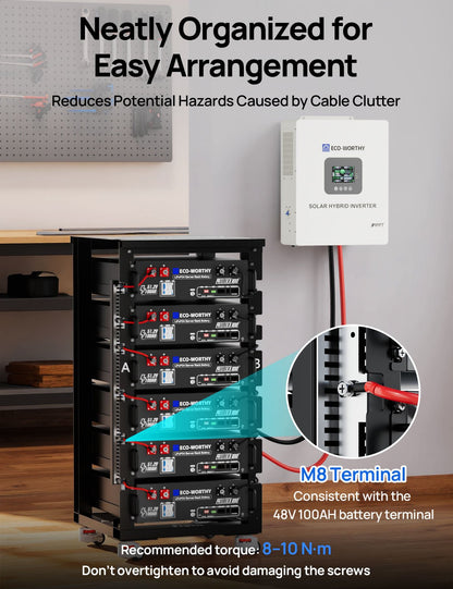 ECO-WORTHY RACK6 V2 I 6-Layer Rack With 600A Busbar| For Server Rack Battery All Versions - lithium battery - ECO-WORTHY