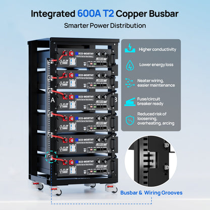 ECO-WORTHY RACK6 V2.1 I 6-Layer Rack With 600A Busbar| For Server Rack Battery All Versions - lithium battery - ECO-WORTHY