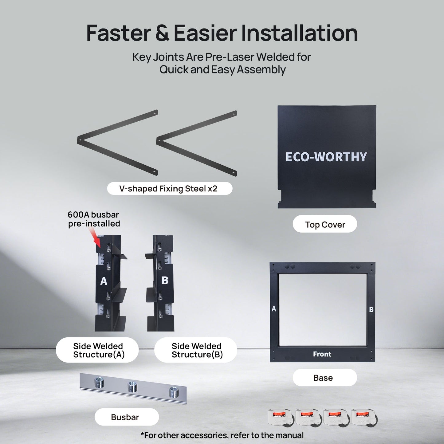 ECO-WORTHY RACK6 V2.1 I 6-Layer Rack With 600A Busbar| For Server Rack Battery All Versions - lithium battery - ECO-WORTHY
