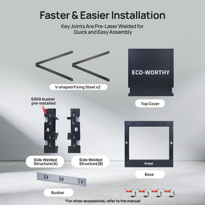 ECO-WORTHY RACK6 V2.1 I 6-Layer Rack With 600A Busbar| For Server Rack Battery All Versions - lithium battery - ECO-WORTHY