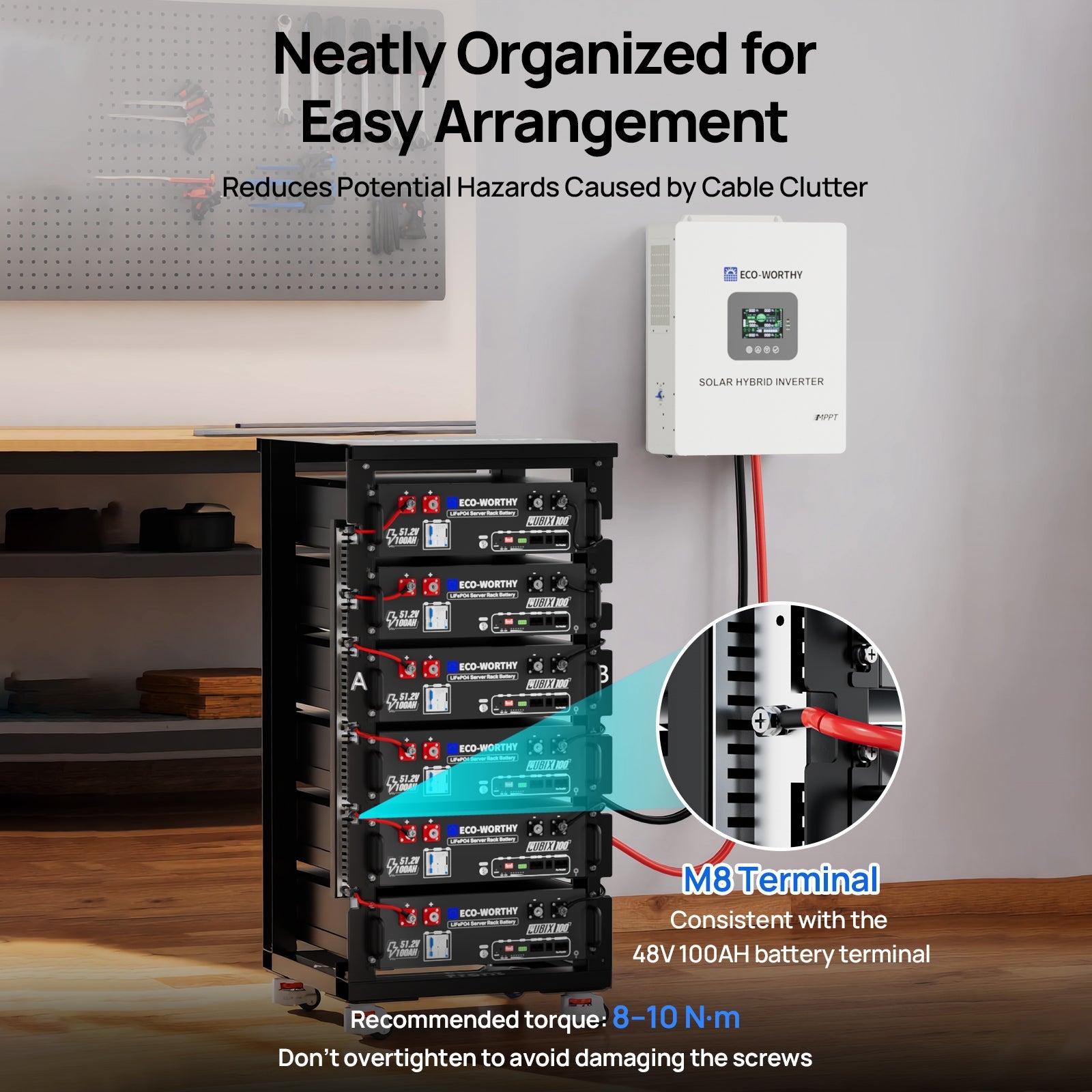 ECO-WORTHY RACK6 V2.1 I 6-Layer Rack With 600A Busbar| For Server Rack Battery All Versions - lithium battery - ECO-WORTHY