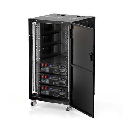 ECO-WORTHY RACK6 V3 Server Rack Battery Cabinet, Enclosed Energy Storage Rack with 600A Busbar, Lockable Door, Ventilated Design, Compatible with Most Rack Batteries & ESM-100 - lithium battery - ECO-WORTHY