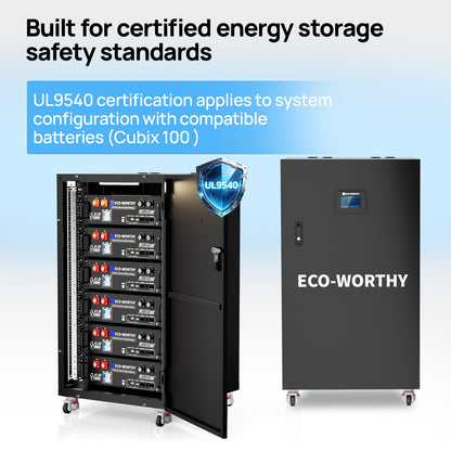 ECO-WORTHY RACK6 V3 Server Rack Battery Cabinet, Enclosed Energy Storage Rack with 600A Busbar, Lockable Door, Ventilated Design, Compatible with Most Rack Batteries & ESM-100 - lithium battery - ECO-WORTHY