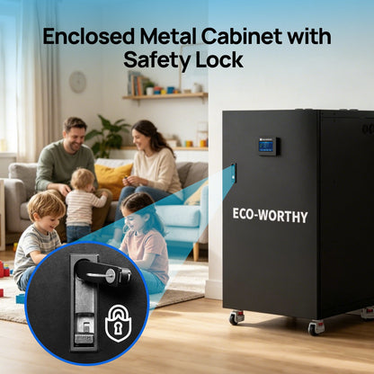 ECO-WORTHY RACK6 V3 Server Rack Battery Cabinet, Enclosed Energy Storage Rack with 600A Busbar, Lockable Door, Ventilated Design, Compatible with Most Rack Batteries & ESM-100 - lithium battery - ECO-WORTHY