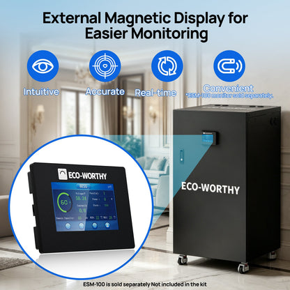ECO-WORTHY RACK6 V3 Server Rack Battery Cabinet, Enclosed Energy Storage Rack with 600A Busbar, Lockable Door, Ventilated Design, Compatible with Most Rack Batteries & ESM-100 - lithium battery - ECO-WORTHY