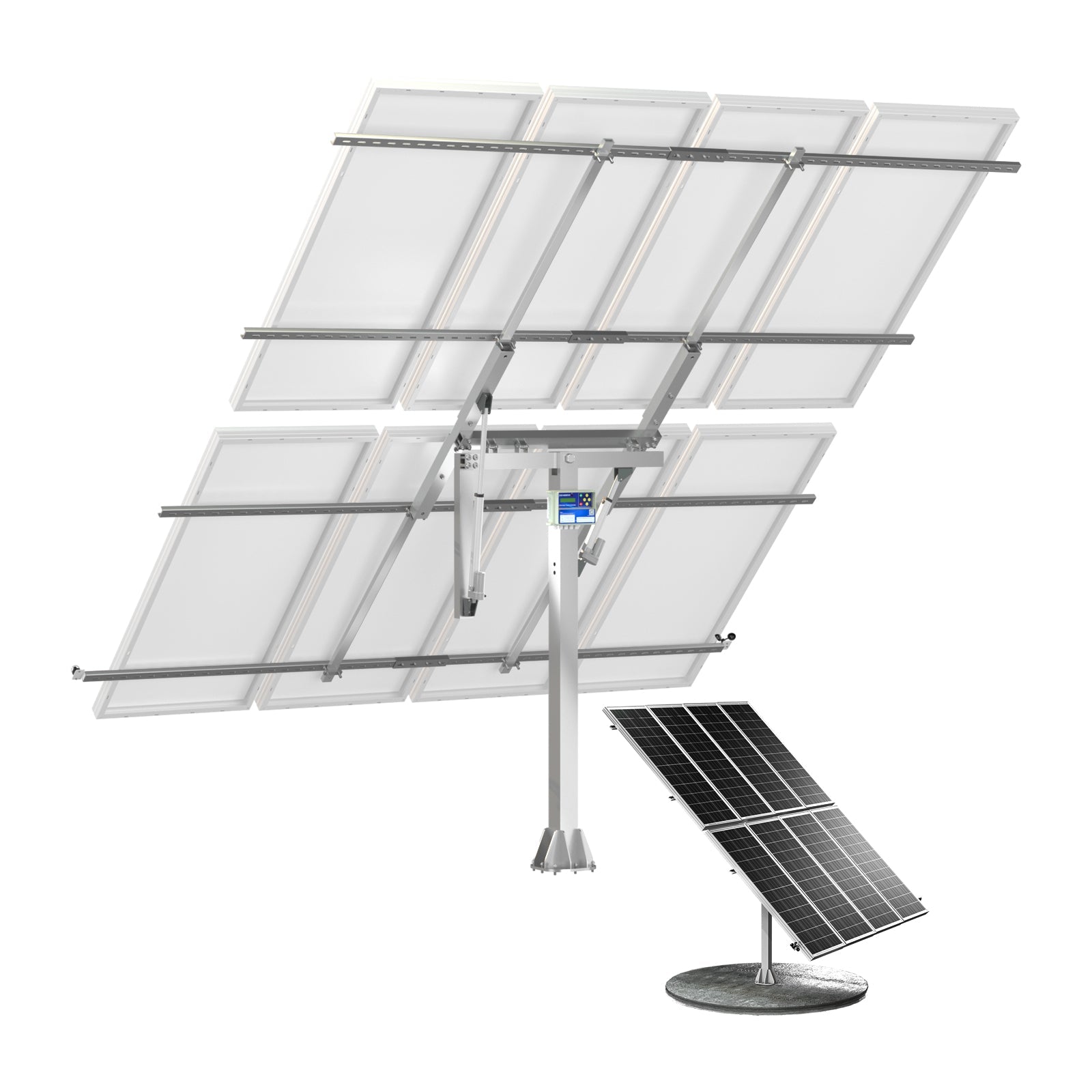 ECO - WORTHY Solar Panel Dual Axis Tracking System (Expanded Version Increase 40% Power) with Tracker Controller - Mounting brackets - ECO - WORTHY