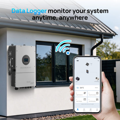 Eco-Worthy Synch 12KP Split-Phase Solar Hybrid Inverter | 48Vdc to 120Vac/240Vac | 13200W@550V PV Input - charge inverter - ECO-WORTHY