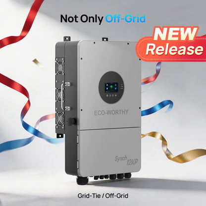 Eco-Worthy Synch 12KP Split-Phase Solar Hybrid Inverter | 48Vdc to 120Vac/240Vac | 13200W@550V PV Input - charge inverter - ECO-WORTHY