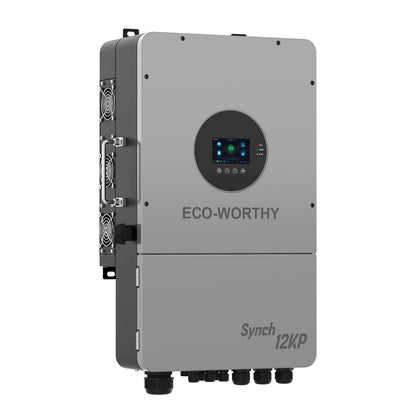 Eco-Worthy Synch 12KP Split-Phase Solar Hybrid Inverter | 48Vdc to 120Vac/240Vac | 13200W@550V PV Input - charge inverter - ECO-WORTHY