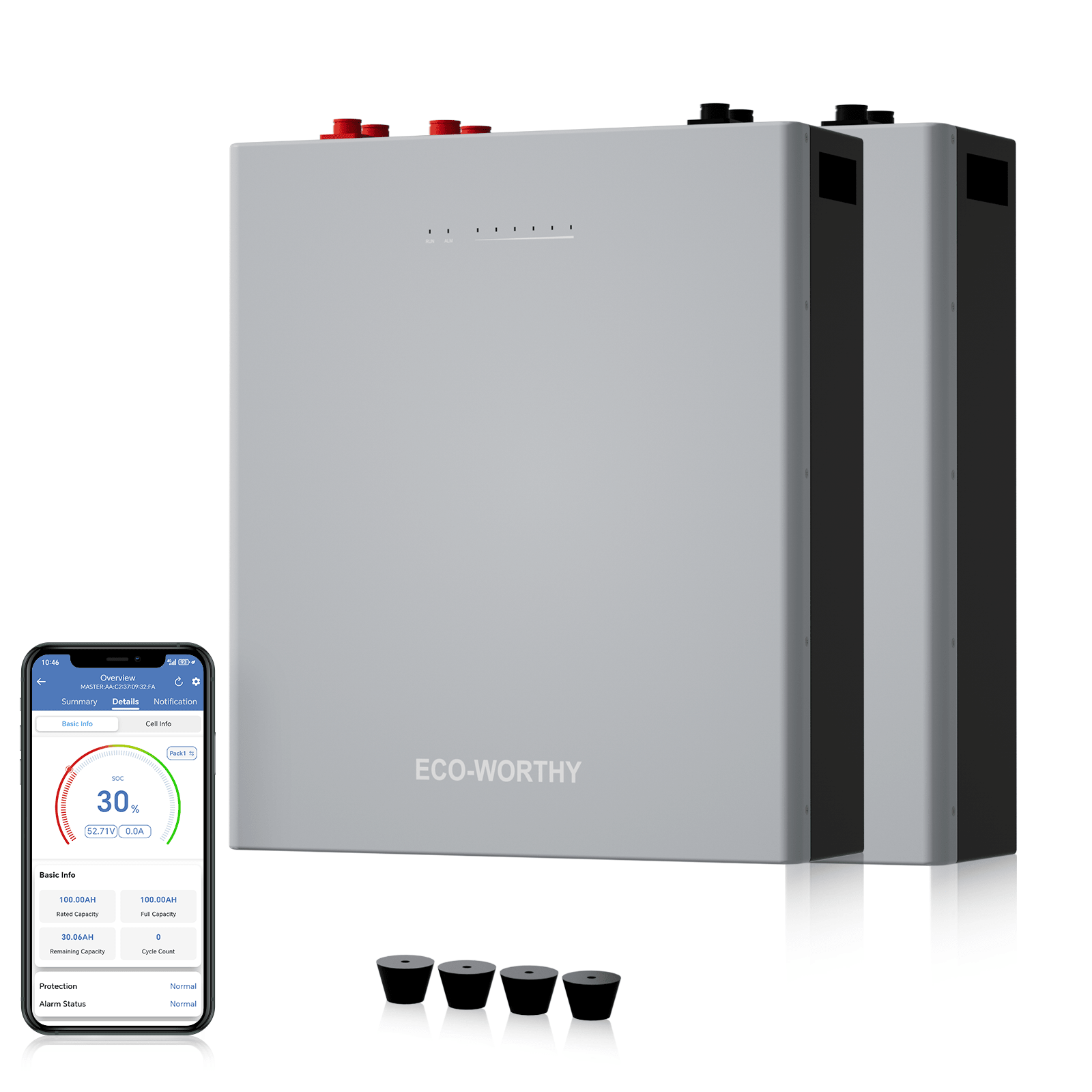 ECO-WORTHY WALLBANK S100 48V 100AH Wall-Mount Lithium Battery LiFePO4| Bluetooth & WiFi | 10 Years Warranty - lithium battery - ECO-WORTHY