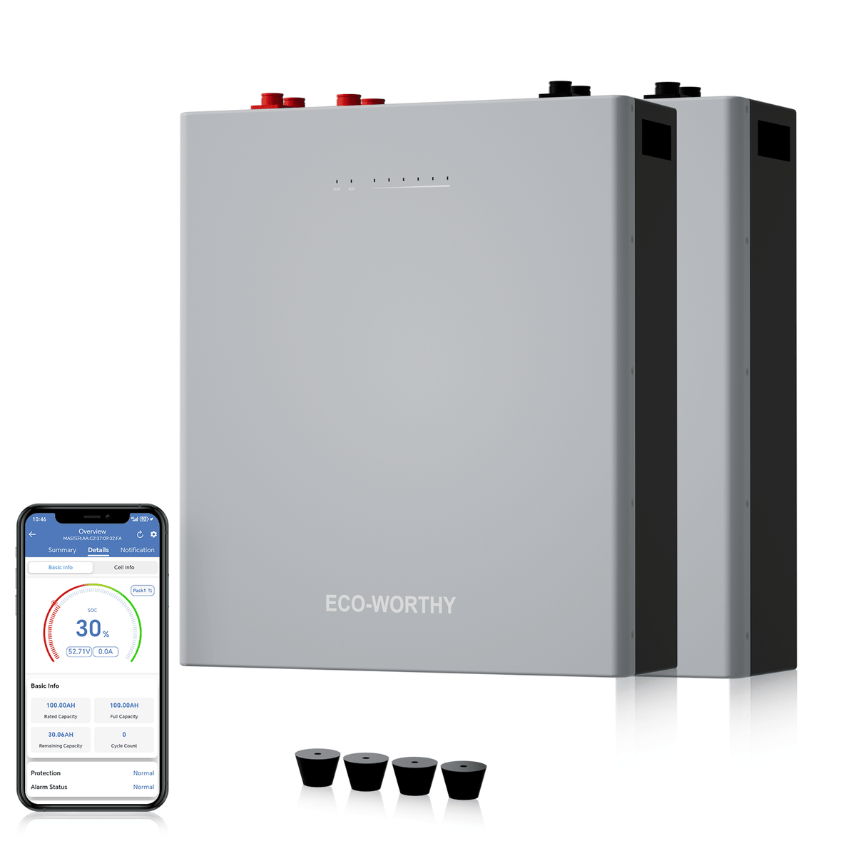 ECO-WORTHY WALLBANK S100 48V 100AH Wall-Mount Lithium Battery LiFePO4| Bluetooth & WiFi | 10 Years Warranty - lithium battery - ECO-WORTHY