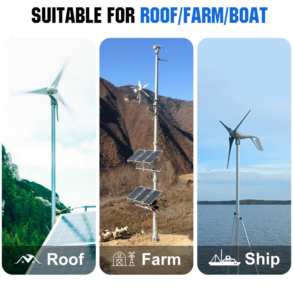 5kw Home Wind Turbine with Wind Generator + Controller + Grid tie