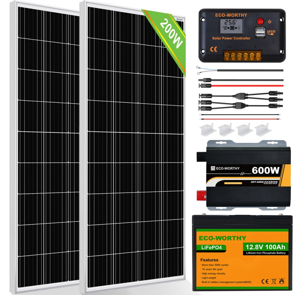 Eco-Worthy Solar-1100W Off Grid Pure Sine Wave Inverter 12V to