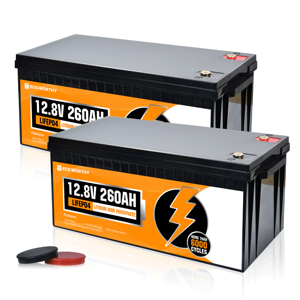 12V 260Ah 300Ah 3328Wh LiFePO4 Lithium Battery 6000-15000+ Cycles for RV  Solar