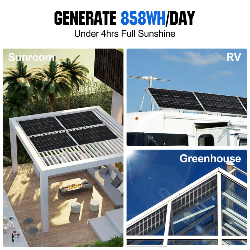 Bifacial 195W 12V Monocrystalline Solar Panel