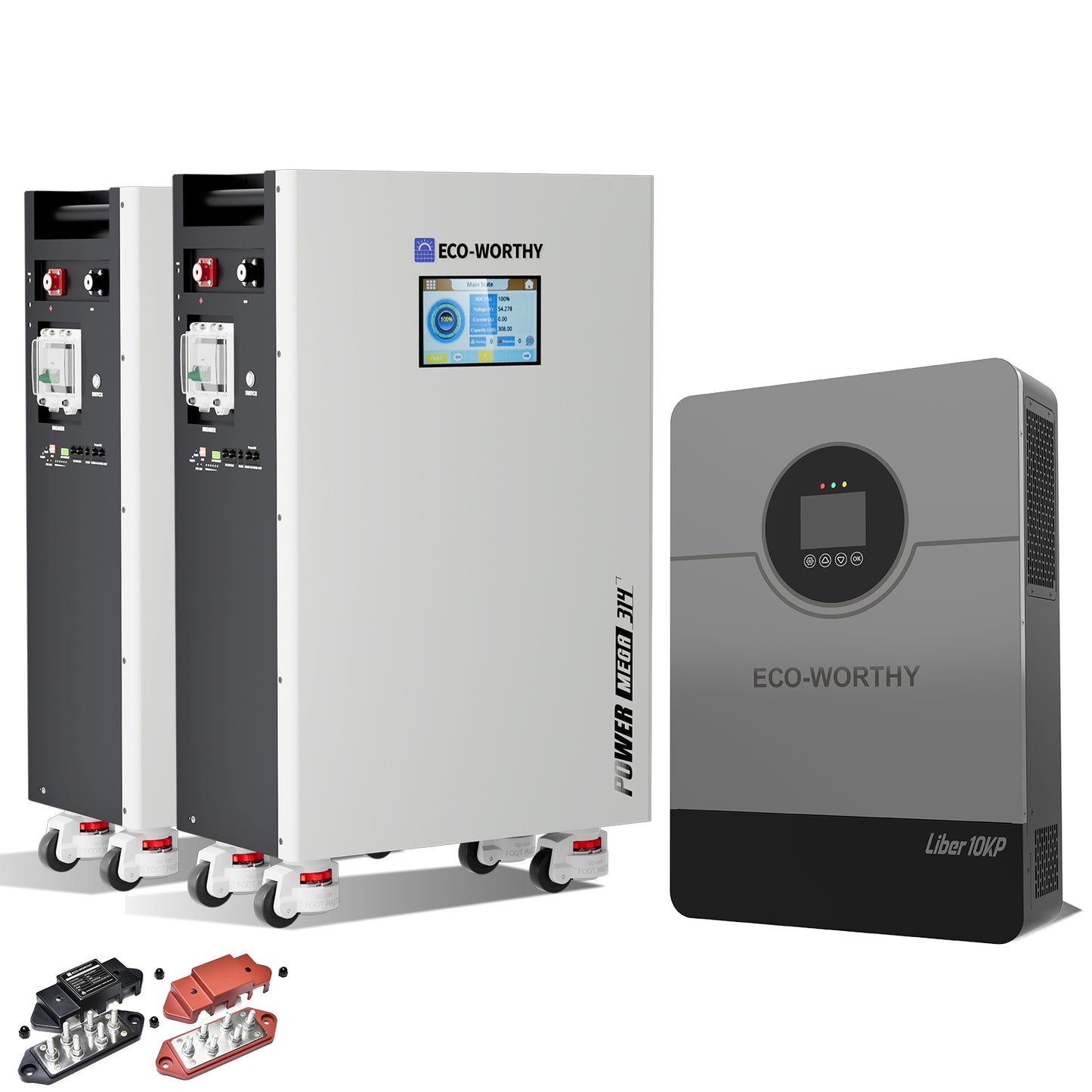 Eco-Worthy 10kW Home Backup Solar Power Bundle | PowerMega 314 51.2V 314Ah Battery and 48V 10000w Off Grid Inverter