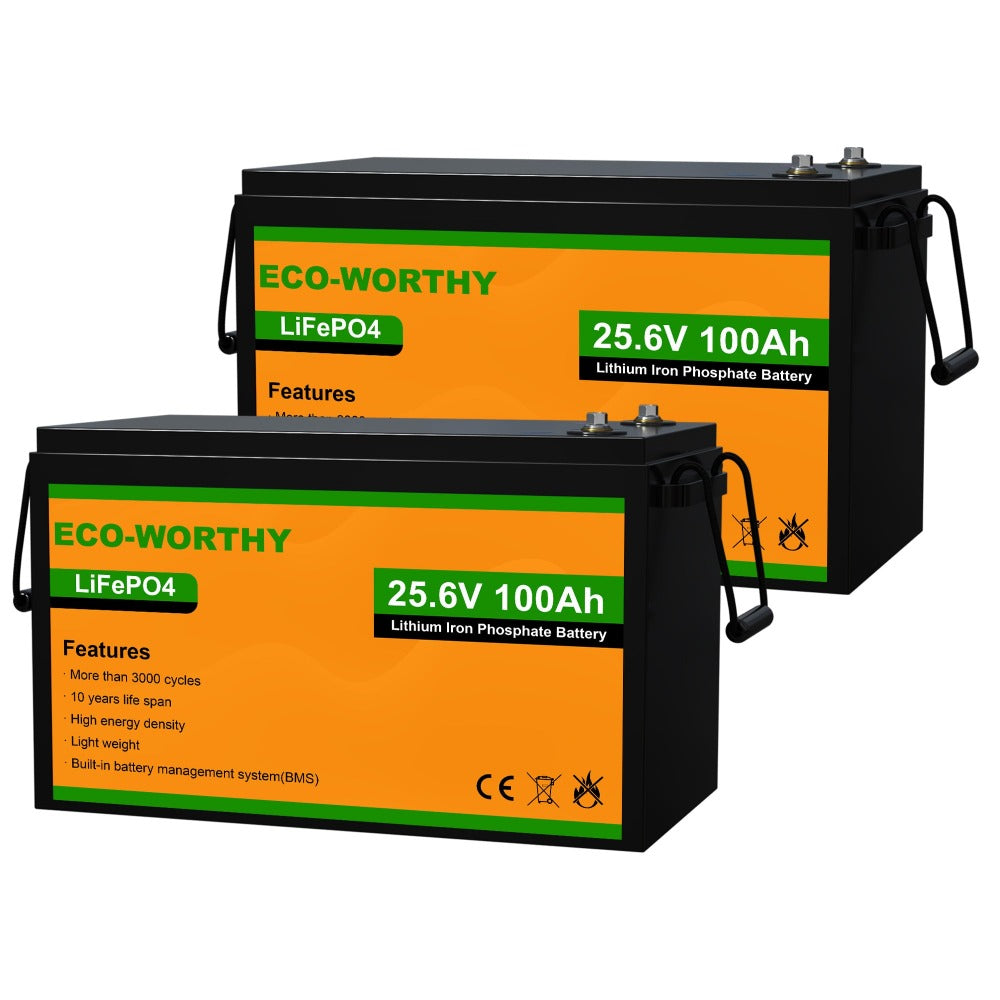 Eco-Worthy Dual LifePO4 24V 100Ah Lithium Iron Phosphate Battery