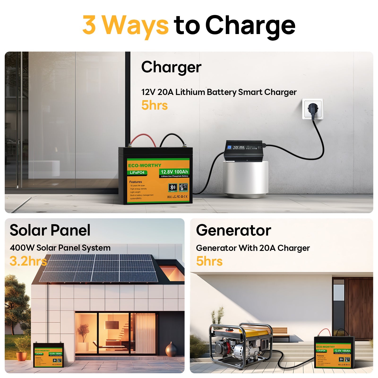 LiFePO4 12V 100Ah Lithium Iron Phosphate Battery With Bluetooth And Low - temperature Protection - lithium battery - ECO - WORTHY