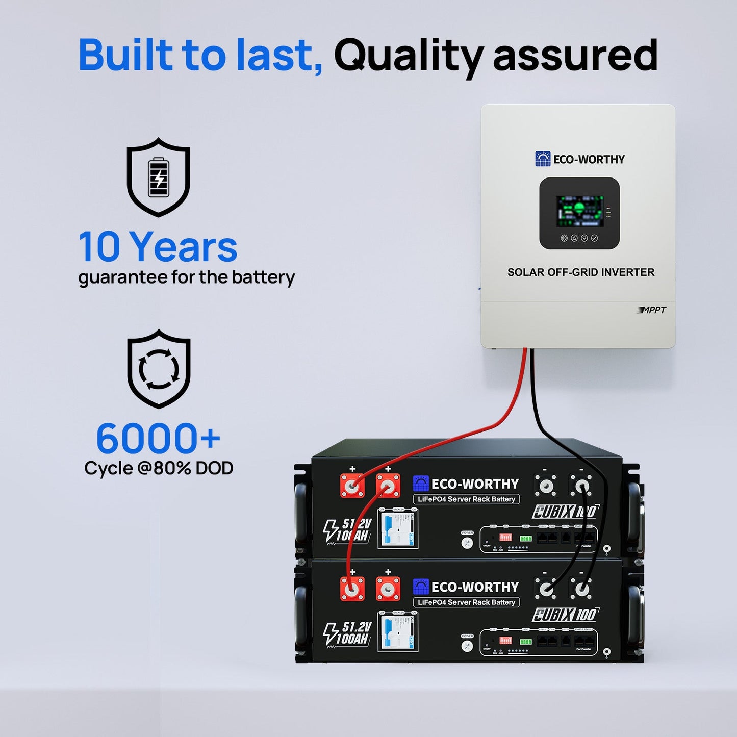 Off Grid Home Power Bundle | 5kW Inverter with 48V 100AH Server Rack Battery - ECO - WORTHY