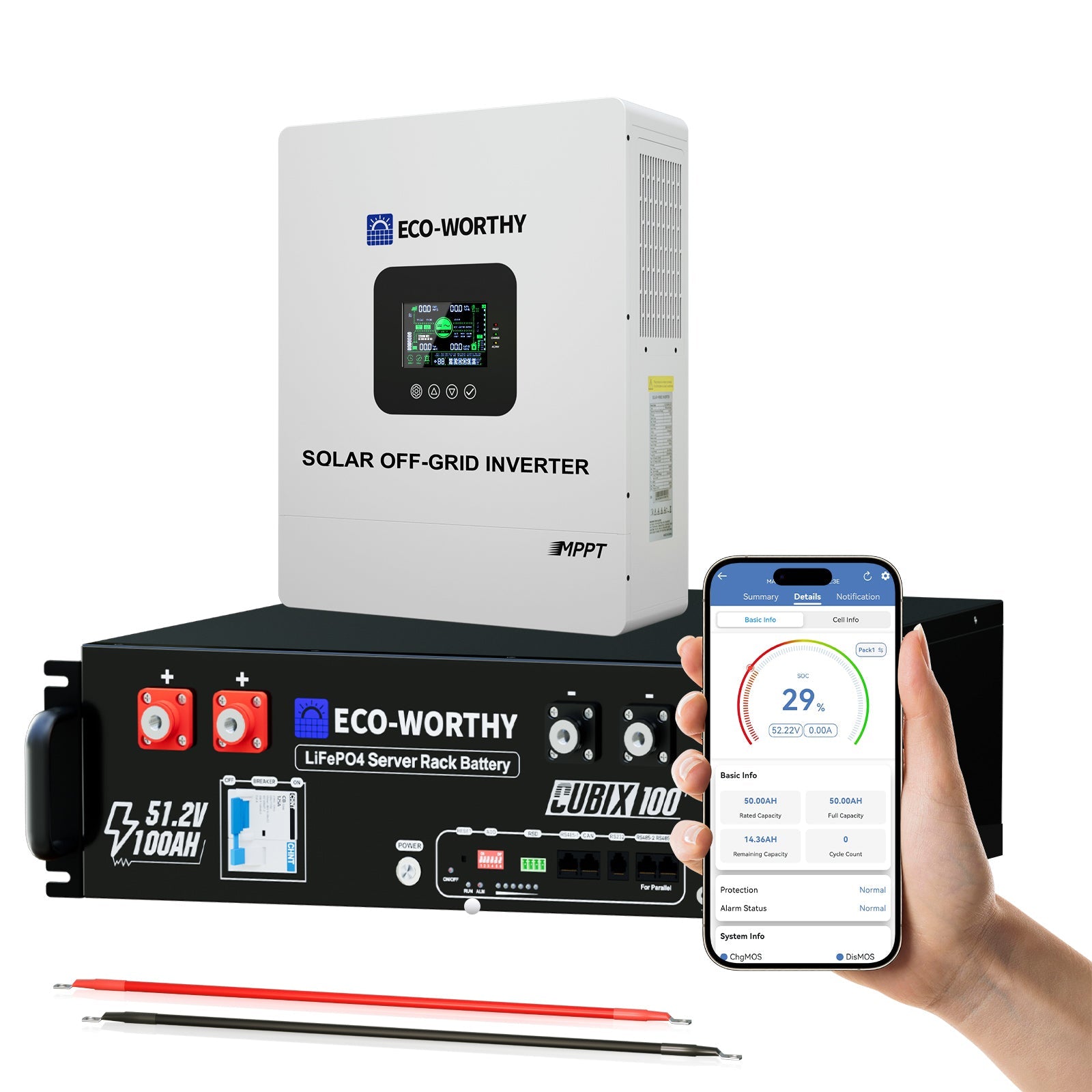 Off Grid Home Power Bundle | 5kW Inverter with 48V 100AH Server Rack Battery - ECO - WORTHY