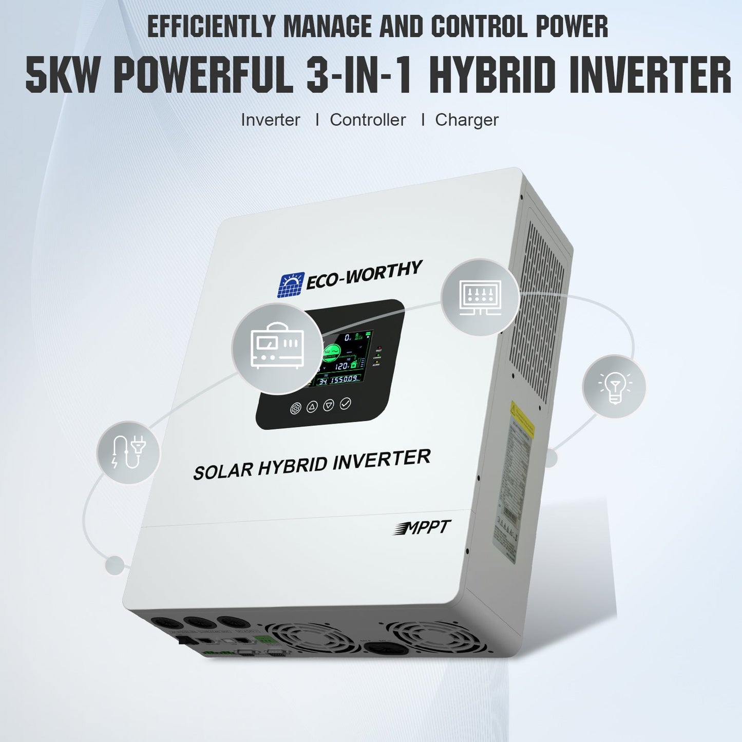 Off Grid Home Power Bundle | 5kW Inverter with 48V 100AH Server Rack Battery - ECO - WORTHY