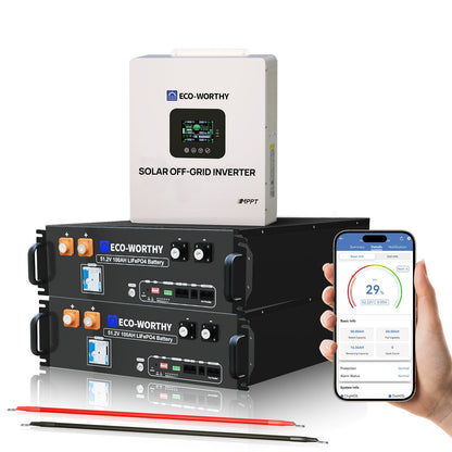 Off Grid Home Power Bundle | 5kW Inverter with 48V 100AH Server Rack Battery - ECO - WORTHY