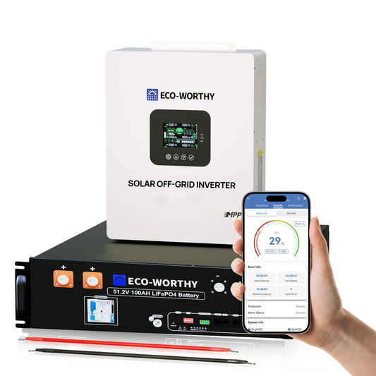 Off Grid Home Power Bundle | 5kW Inverter with 48V 100AH Server Rack Battery - ECO - WORTHY