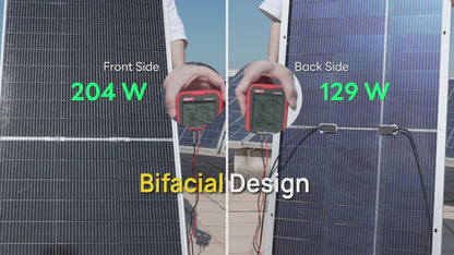 Eco-Worthy 195W N-Type 18BB Bifacial Solar Panel with 25% High Conversion Efficiency