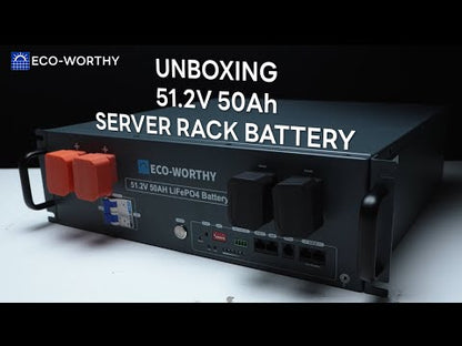 ECO-WORTHY 48V(51.2V) 50Ah Server Rack Battery,2.56kWh Lithium Battery,3U Size,With Bluetooth & Wifi