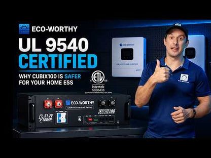 ECO-WORTHY Cubix100 48V 600AH (6Pack 48V 100AH) Lithium Lifepo4 Battery With RACK6 V3 Server Rack Battery Cabinet