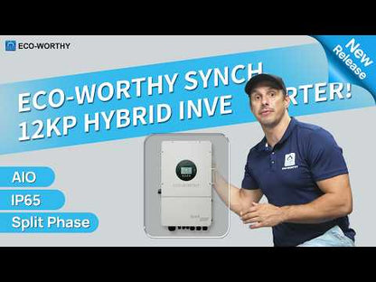 Eco-Worthy Synch 12KP Split-Phase Solar Hybrid Inverter | 48Vdc to 120Vac/240Vac | 13200W@550V PV Input
