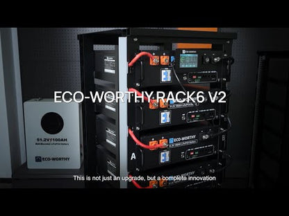 ECO-WORTHY RACK6 V2 I 6-Layer Rack With 600A Busbar| For Server Rack Battery All Versions