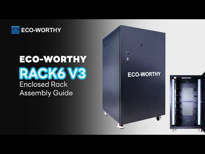 ECO-WORTHY RACK6 V3 Server Rack Battery Cabinet, Enclosed Energy Storage Rack with 600A Busbar