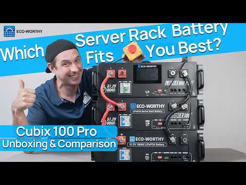 Eco-Worthy Cubix 100 Pro | 48V 100AH Server Rack Battery | Bluetooth & WiFi | Low-Temp Charge | 10 Years Warranty