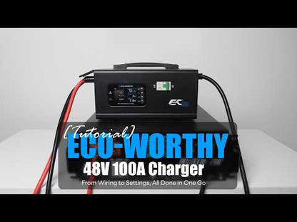 EC100 48V 100A Battery Charger | 5.78KW Max Output | Soft Start |120V 240V AC Input