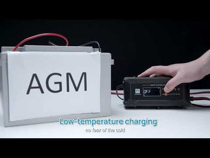 20A 12V/24V Smart Battery Charger with LCD Display for Most Batteries