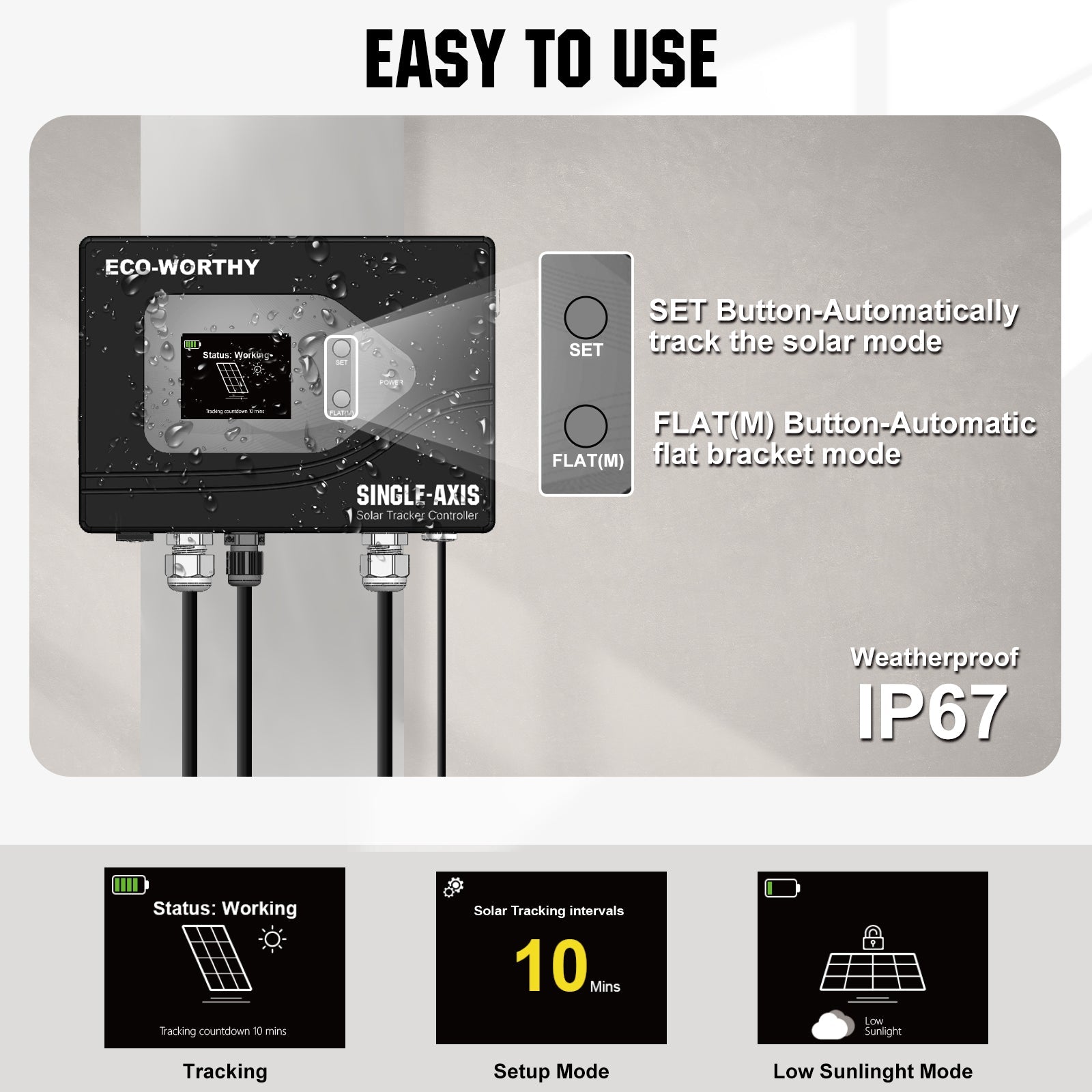 Single Axis Solar Tracker System - Mounting brackets - ECO - WORTHY