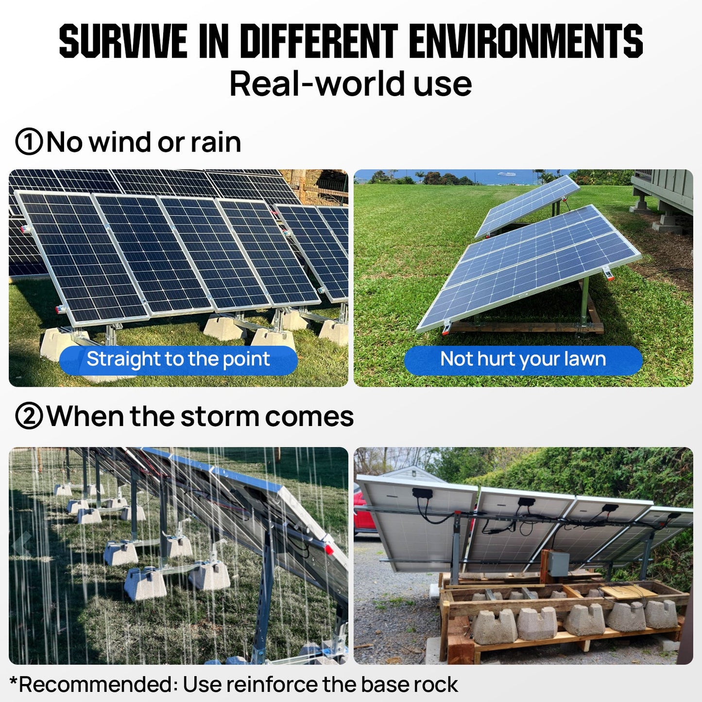 Updated Adjustable Multi - Piece Solar Panel Mounting Brackets for 5 - 8 Pieces of 200W 300W 400W Solar Panels - Mounting brackets - ECO - WORTHY