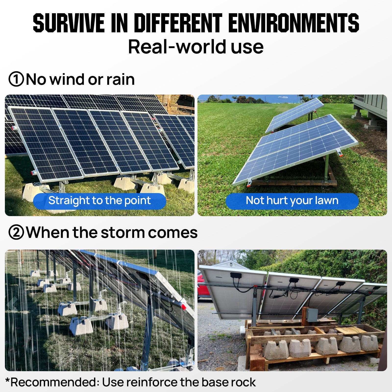 Upgraded Adjustable Multi - Piece Solar Panel Mounting Brackets for 1 - 4 Pieces of 200W 300W 400W Solar Panels - Mounting brackets - ECO - WORTHY
