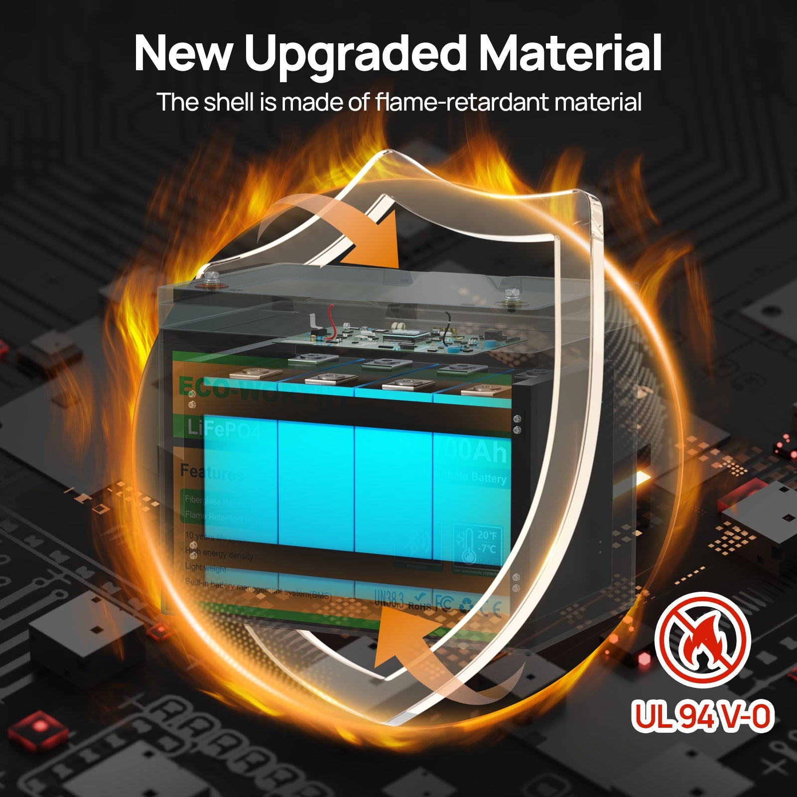 Upgraded LiFePO4 12V 100Ah Lithium Iron Phosphate Battery With Bluetooth,Low - temperature Protection,Dual Temperature Probes and Buzzer Fault Warning - lithium battery - ECO - WORTHY