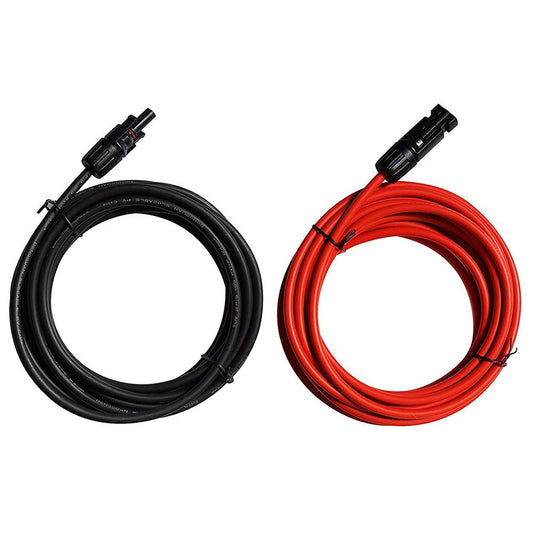 12AWG 16.4FT Solar Extension Cables Wires with Female and Male MC4 Connectors - wirings - ECO - WORTHY