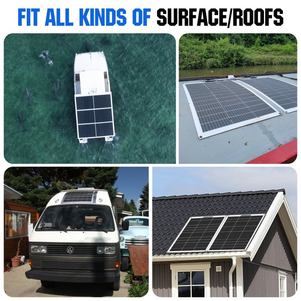 130W 12V Flexible Mono Solar Panel - Solar panel - ECO - WORTHY