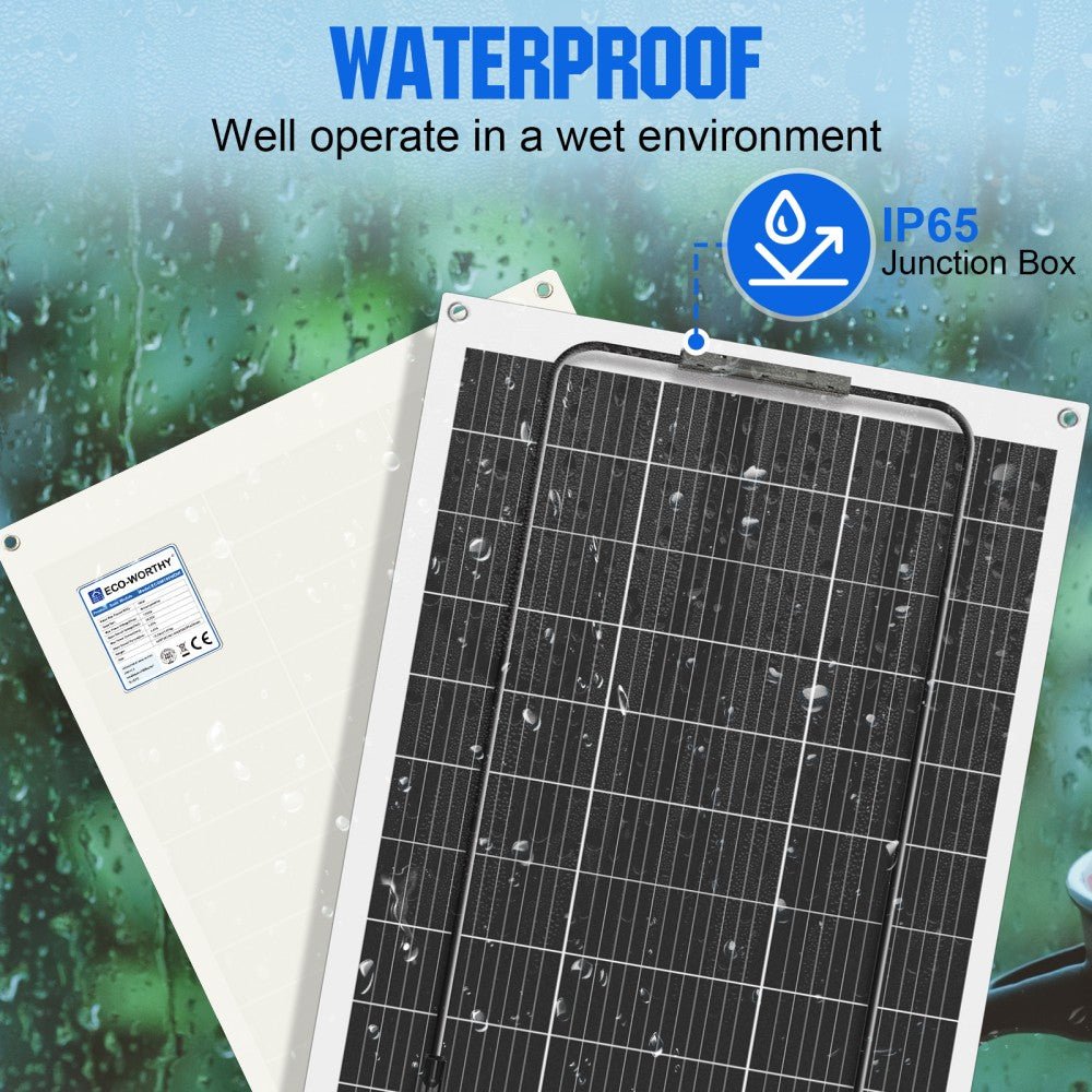 130W 12V Flexible Mono Solar Panel - Solar panel - ECO - WORTHY