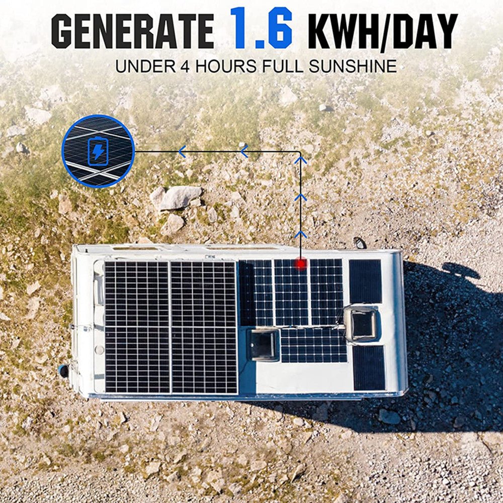 thumbnail image 2 of 400W Monocrystalline Solar Panel Kit – 12V Battery Charger For RV Boat Cabin Off-Grid 2 of 3
