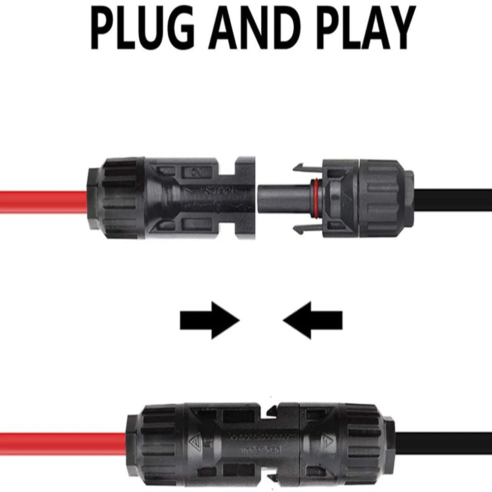 12AWG 16.4FT Solar Extension Cables Wires with Female and Male MC4  Connectors